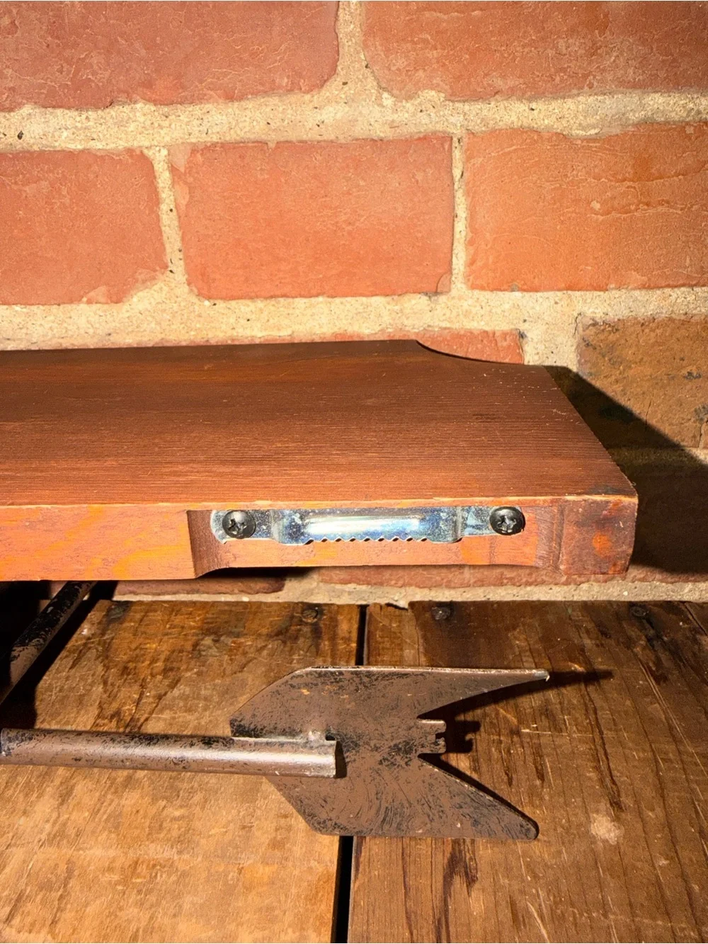 Rustic Metal Star & Horseshoe Wall Shelf - Brown Cowboy Western Branded